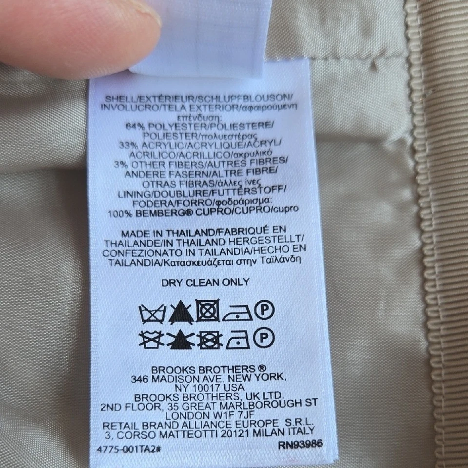 Brooks Brothers Floral Jacquard Pleated Metallic Cream Old Money Midi Skirt 4P - Image 4 of 4