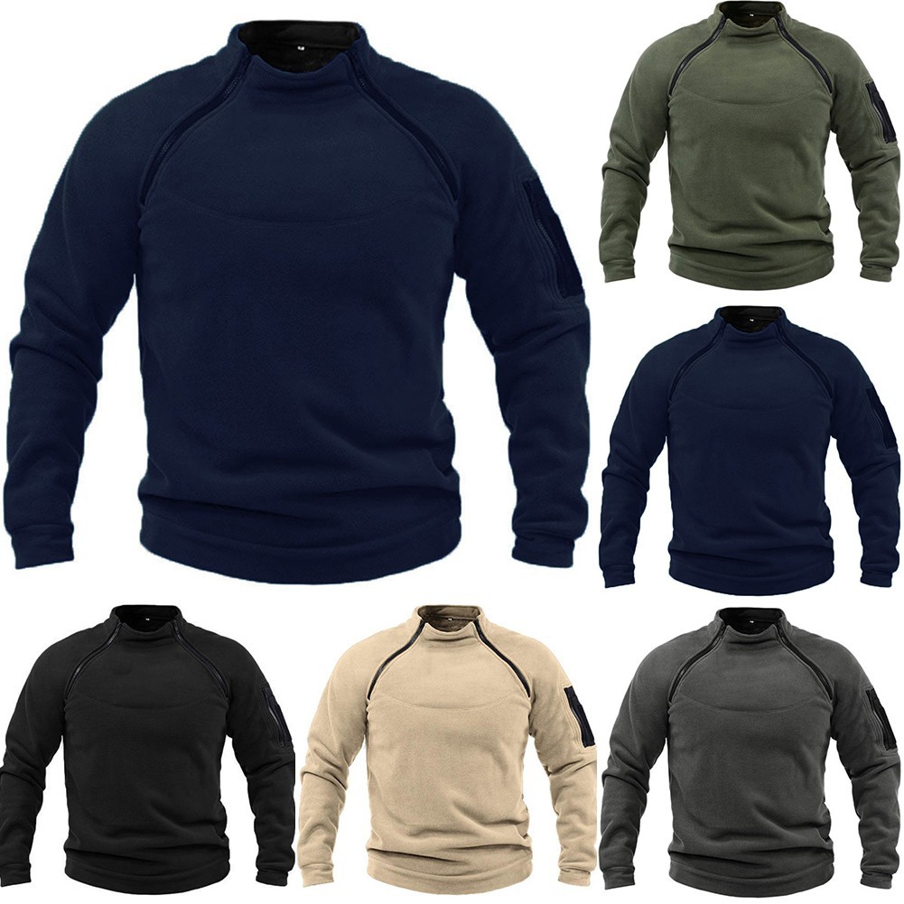 Langarm Fleece Sweatshirt für Herren mit halbhohem Kragen Pullover Style
