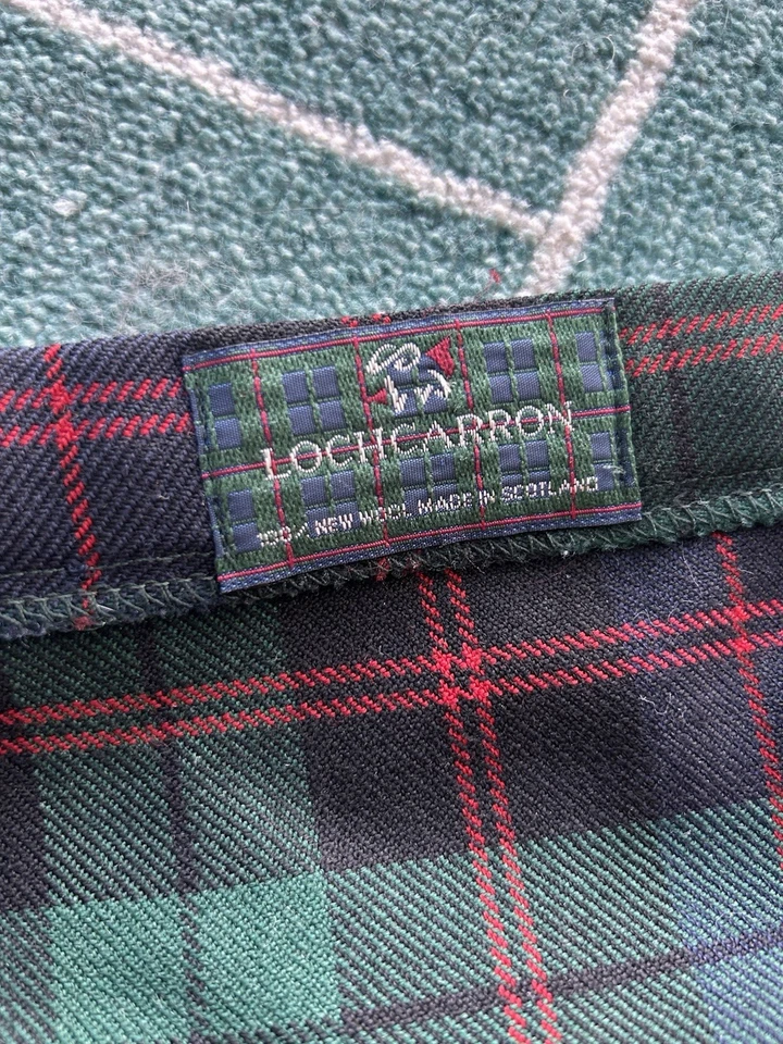 Falda escocesa Lochcarron 100 % lana nueva hecha en Escocia azul verde rojo tartán Foto 4 de 4