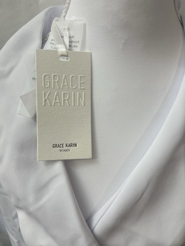 Neu mit Etikett Grace Karin weißes Top Shirt Bluse ärmellos Damengröße Large " - Bild 4 von 10