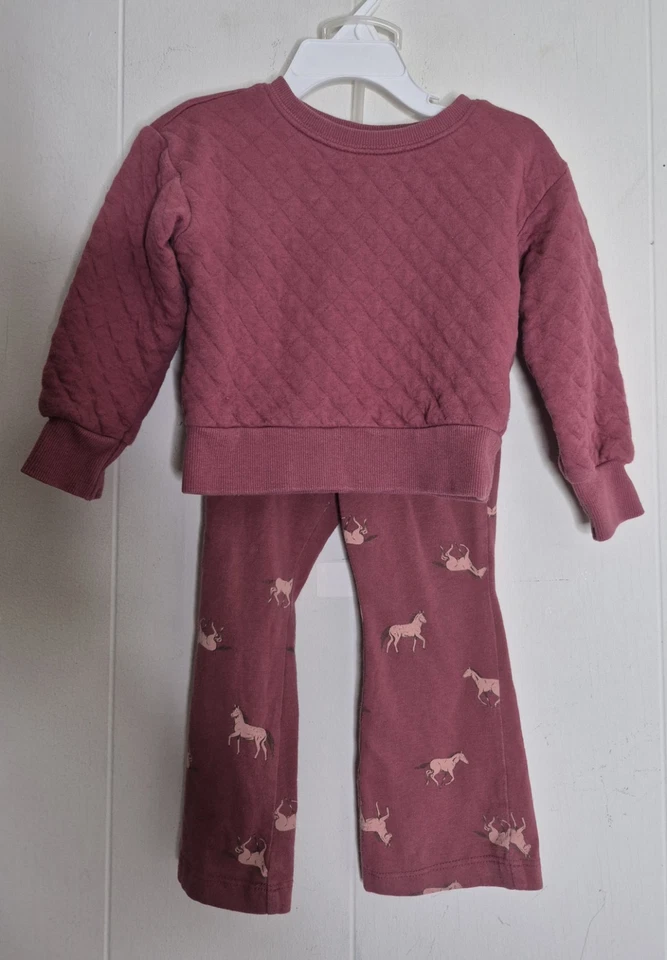 Camisa y Pantalones Carter's Manga Larga Patrón Edredón Conjunto Niña Pequeña 24M  Foto 4 de 4