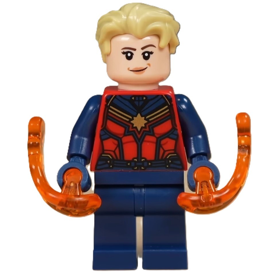 new LEGO Captain Marvel (Carol Danvers) Minifig - tan hair swept back