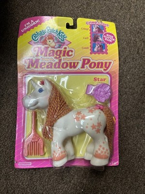 Cabbage Patch Kids Magic Meadow Pony Star White Horse Glitter Hair Rare 1993 NEW