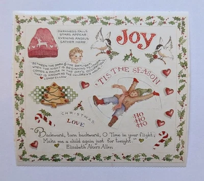 Vintage Susan Branch Stickers Christmas Joy Snow Angels 1 Module Sheet 4.5"x5"