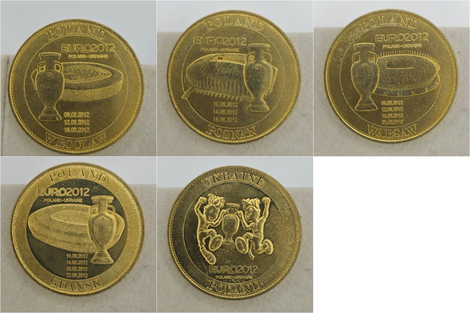 Pologne Euro 2012 - Lot Jetons Touristiques Médailles Souvenirs Monnaie de Paris