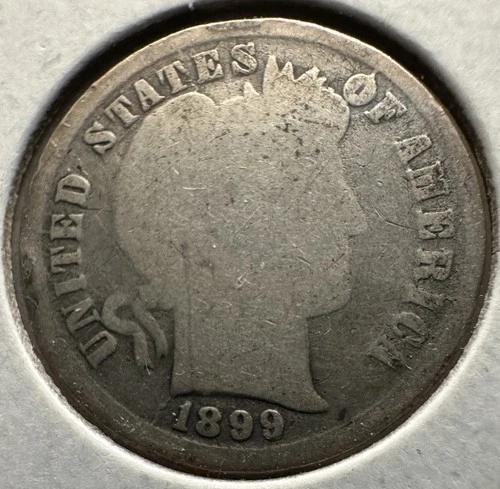 1899 P Barber Dime 90% Silver Coin AG-G Philadelphia Mint