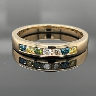 RING GR.16 (CA.50) AUS 585/ GG MIT BRILLANT WEIß MULTI BEH. SCHMUCKJAGD