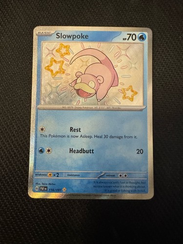 The Pokemon Company Slowpoke 116/091 Baby Shiny Rare Paldean Fates Pokemon - NM