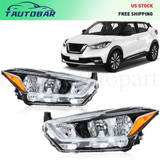 For 2017 2018 2019 2020 Nissan Kicks Halogen Headlights Driver & Passenger Pair