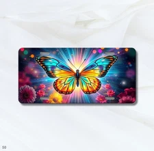 Colorful Butterfly License Plate Auto Tag Personalized Option Butterfly Design C