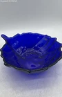 Blenko Cobalt Blue Art Glass Bowl Ruffled Edge Handcrafted