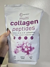 Multi Collagen Peptides Types I II III V X w/ Biotin Vit C & Hyaluronic Acid