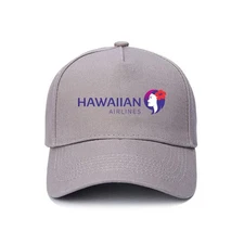 Hawaiian Airlines Logo Printed Hat 5-Panel Baseball Cap Adjustable