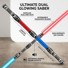 LED Light Up Toy Sword Flashing Expandable Glow Saber Cool for Kids Adults