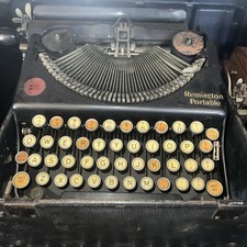 Remington Portable Typewriter Rare Bakelite Colored Keys 1920s Case  Steampunk thumbnail