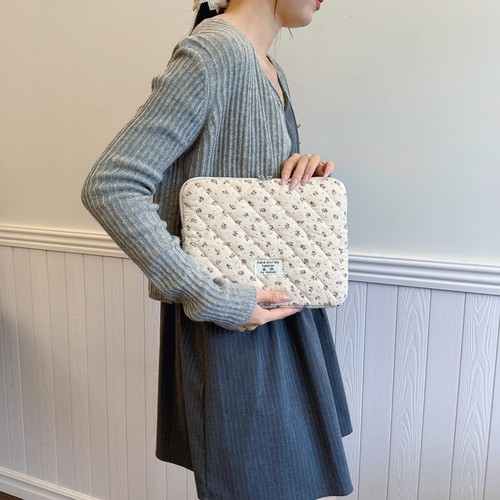 Cute Laptop Sleeve 15 Inch Laptop Accessories Aesthetic Quilted Computer Bag wit - 第 4/11 張圖片