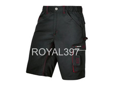 Parkside Cargo Work Shorts Black Men's Waist Sz 32-42 - Pockets Reflective Trim