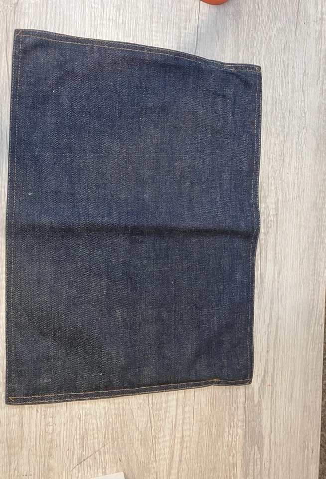 Vintage 90s Levi 501 denim jean zippered pouch clutch bag laptop sleeve - Image 4 of 4