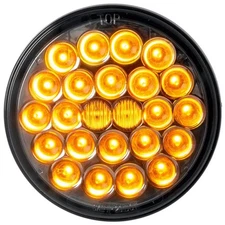 GG 4 1/8 Inch Round Pearl Park Turn Clearance Light - Amber LED / Smoked Lens