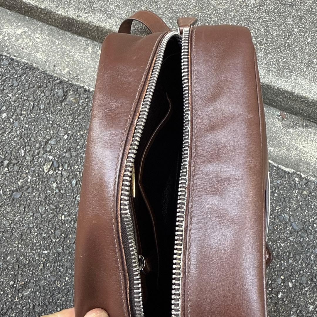 PRADA Leather Shoulder Bag Brown White Prada thumbnail 8