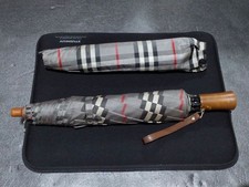 BURBERRY Nova Check Folding Umbrella Aurora Corp Japan Used Collectible Vintage