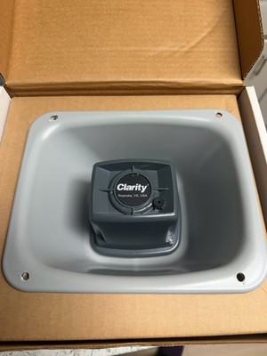 Clarity S-604 70V 4W Paging Horn Speaker Commercial PA 70 Volt Outdoor Gray USA
