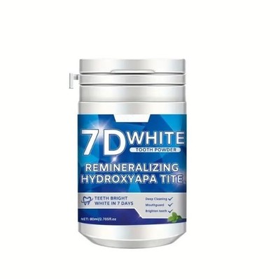 7D White Remineralizing Hydroxyapatite Tooth Powder 2.7 Ounce (Pack of 1) 