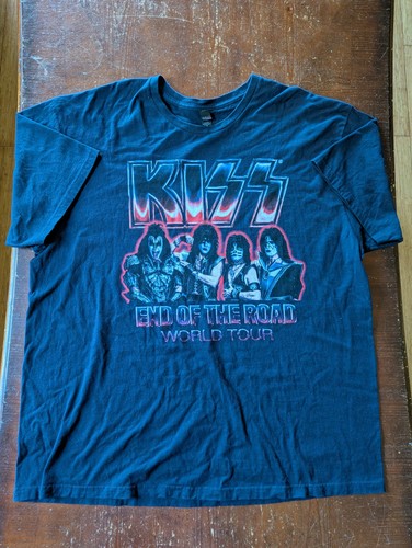  T-Shirt Doppio Lato Kiss End of the Road Tour Band Taglia XXL  - Foto 1 di 5