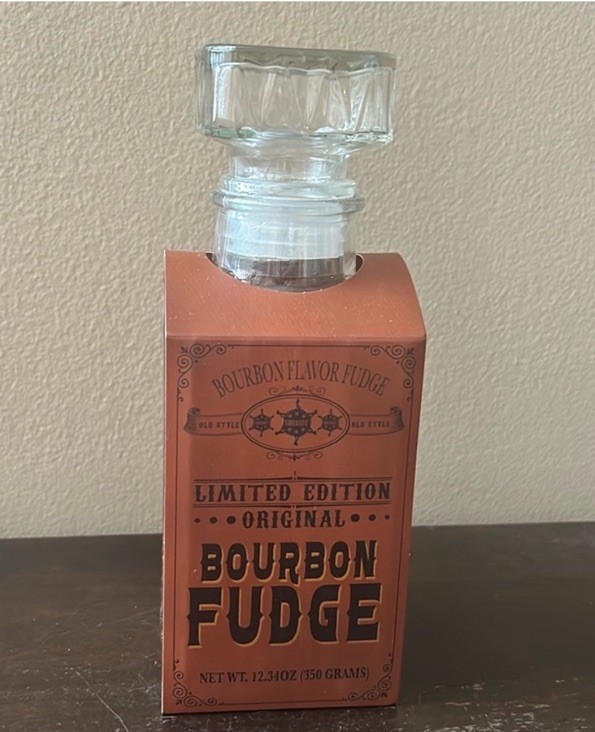 Kimm & Miller Bourbon Flavor Fudge Glass Decanter  Limited Edition Exp May 26