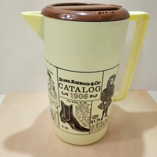 Vintage Sears Roebuck Catalog 1906 Advertising Pitcher Yellow Brown