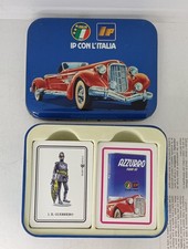 CARTE GIOCO PUBBLICITARIE ITALIA 90 IP MERCANTE IN FIERA SCATOLA LATTA VINTAGE