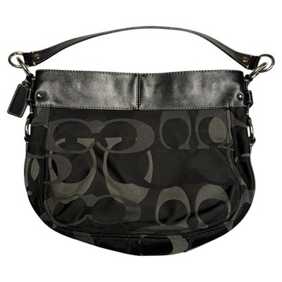 Coach Zoe Optic Signature Black Hobo Purse Shoulder Bag F14711 | eBay