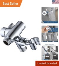 Solid Metal Shower Head Diverter with Holder 3-Way  Spray Separately or Both...