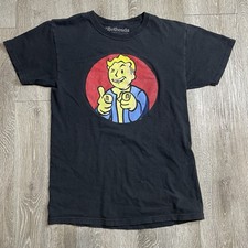 Bethesda Fallout Thumbs Up Men’s T-shirt Size Small 100% Cotton Black Tee Gamer
