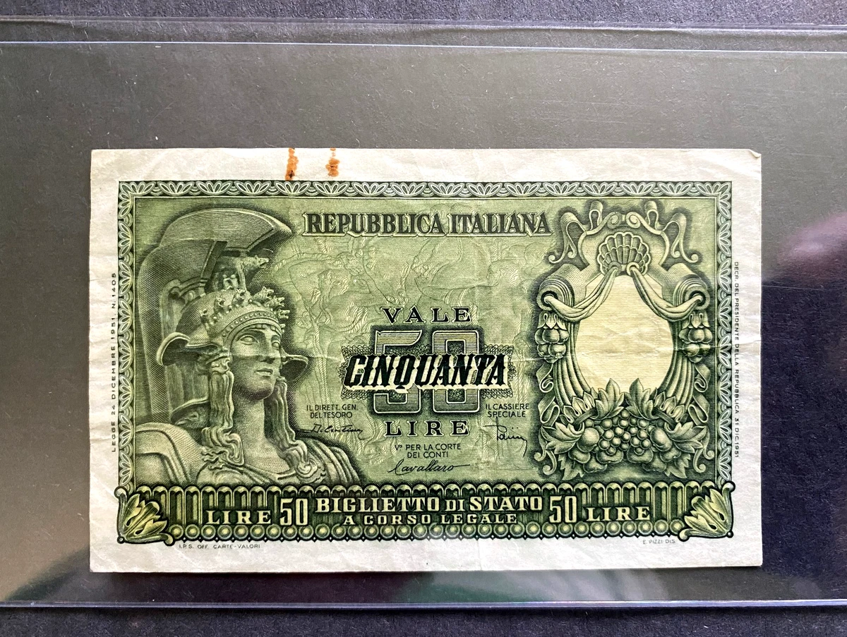 曾流通1951 意大利，圣马力诺和梵蒂冈纸币| eBay