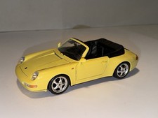 🔥Bburago 1:18 PORSCHE 911 Carrera 993 1993 YELLOW Cabriolet LOOSE🔥
