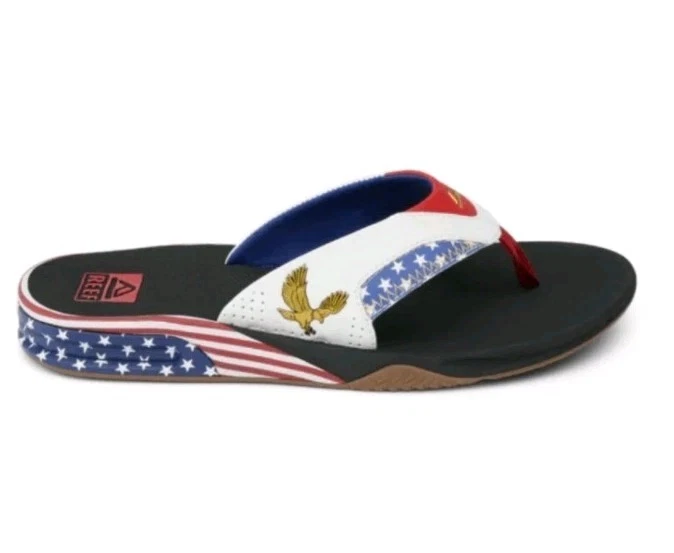 Chinelos masculinos Reef Fanning - Golden Eagle preto tamanho/9 - Imagem 3 de 4