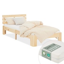 Holzbett 90x200 mit Lattenrost & Matratze – Einzelbett Jugendbett – Homestyle4u