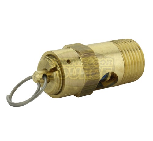 25 PSI 3/8" Male NPT Air Compressor Safety Relief Pop Off Valve Solid Brass USA - Picture 4 of 6