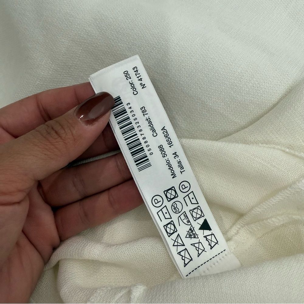 NWT Massimo Dutti Wide Leg Pleated Trousers In White Size 2 thumbnail 11