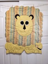 Vintage Lion Baby Blanket Nursery Crib Quilt Wall Hanging Quilted Safari Cute