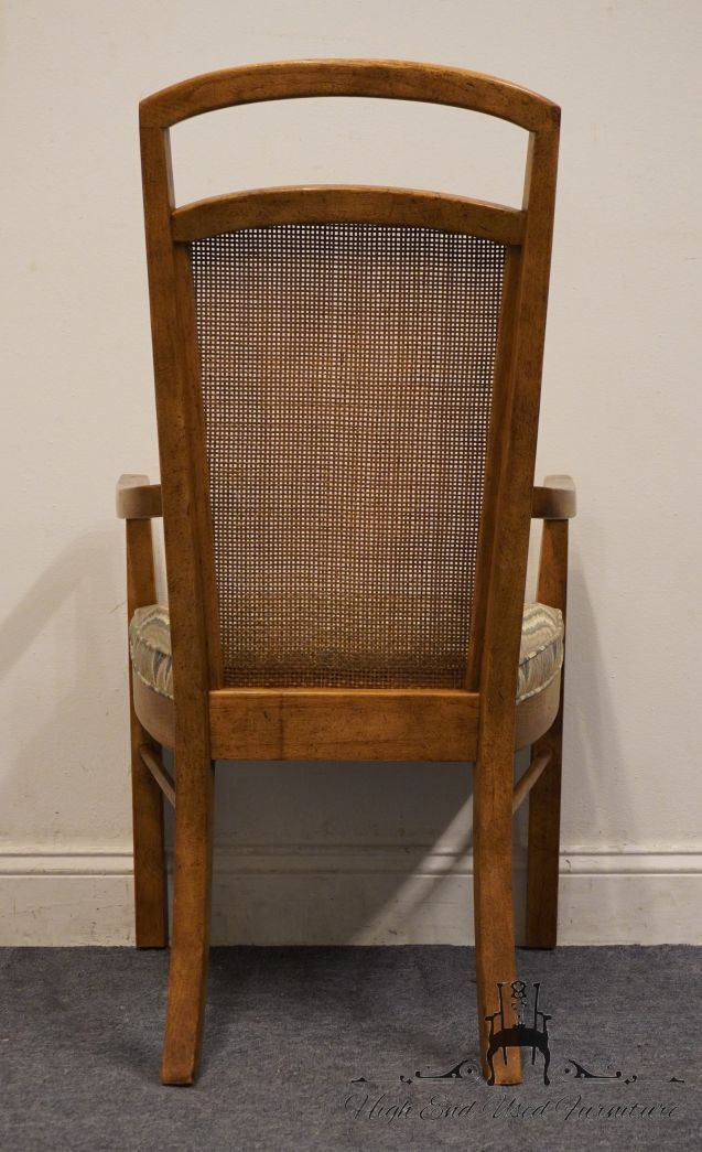 DREXEL HERITAGE Rustic European Style Cane Back Dining Arm Chair