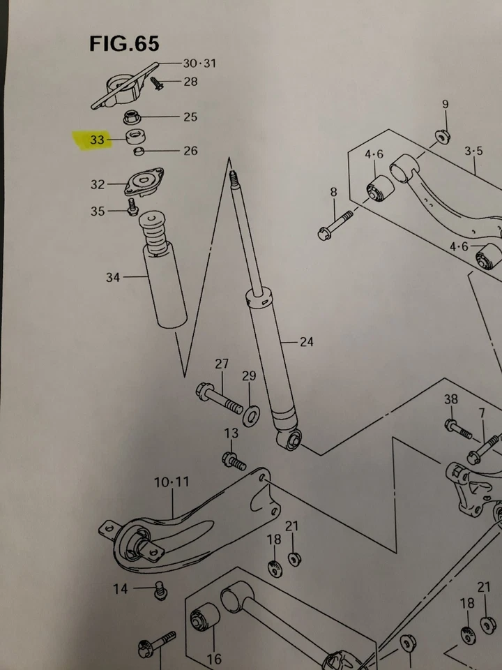 Suzuki Kizashi Rear Shock Rubber Mount 41920-57L00 - Image 2 of 3