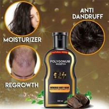 Champu Para Cubrir Canas Cabello Negro Hierbas Naturales Brillo Y Crecimiento