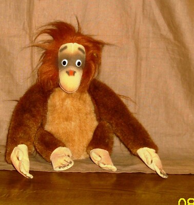 Steiff Affe King Louie-0383/22-mit Knopf, Schild und Fahne-guter Zustand