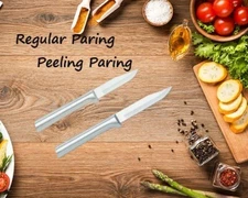 Rada 2 Pc Set Regular Paring Knife & Peeling Paring Knife (Silver Handle)