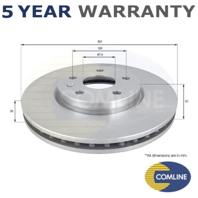 Comline Front Brake Disc Fits Vauxhall Insignia 2008-2017 + Other Models #2