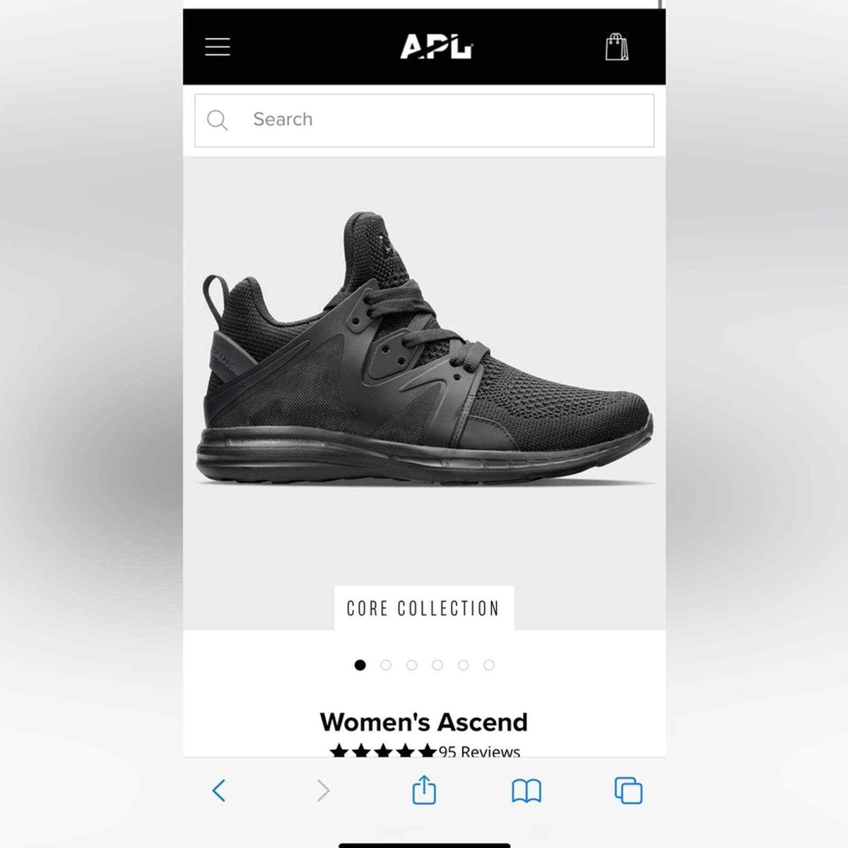 APL Athletic Propulsion Lab Black Women’s Ascend Athletic Training Sneakers