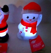 Christmas SNOWMAN SINGING FIGURINES LED Lights Motion Activated-5.5"-NEW