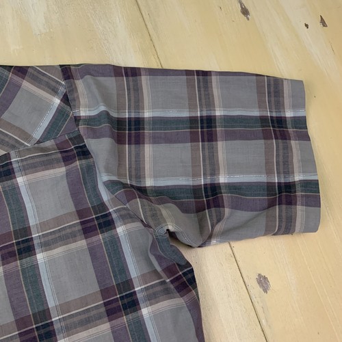 LEVIS - Vtg 70s-80s Purple Metallic Plaid Western Pearl Snap Shirt, Mens MEDIUM - Picture 8 of 12